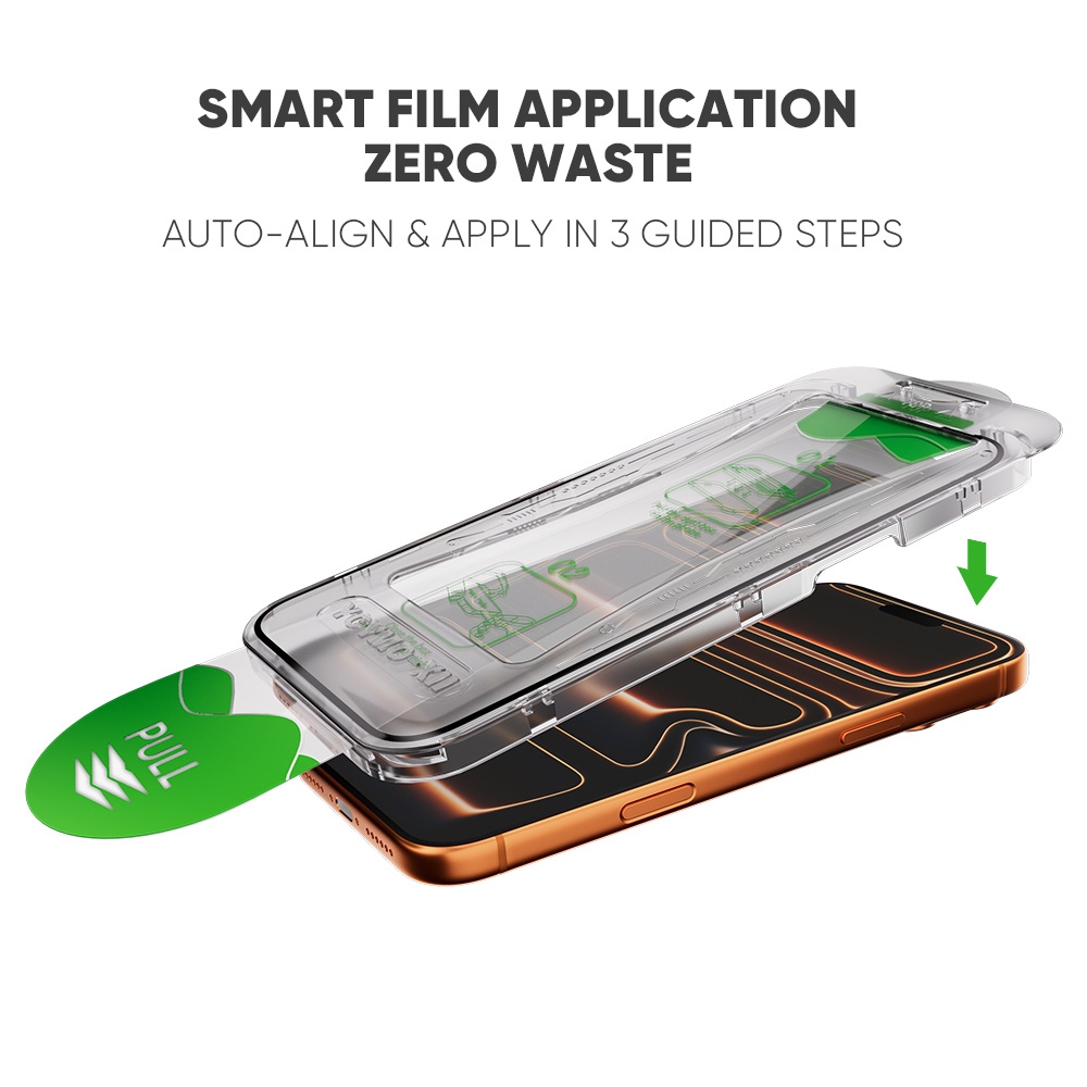 Case friendly HD Clear with black edge Smooth, anti-smudge coating